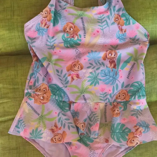 Paw Patrol girls' one-piece swimsuit 8-10 years like new, multicolor