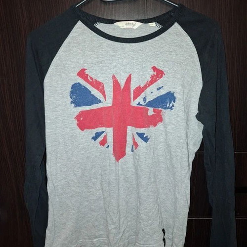 Admiral long sleeve shirt with UK flag design, size L