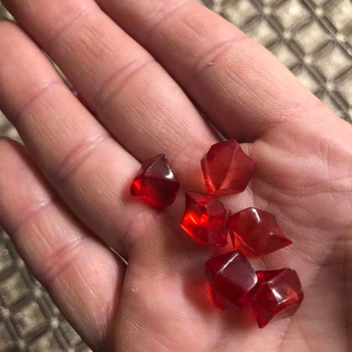 Plastic crystals new, 438 pieces, pomegranate fruit shape