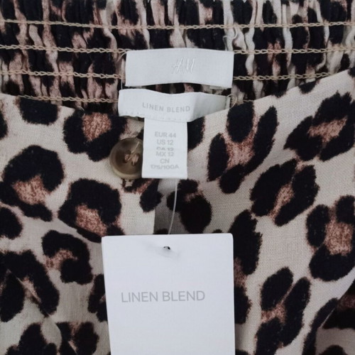 Linen midi leopard dress H&M new, size 44