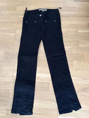 Attrattivo jeans pants with suede texture, black, size S
