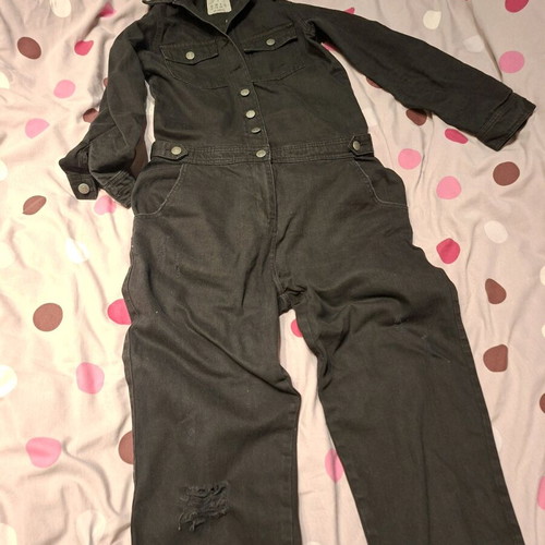 Black denim jumpsuit like new, size M