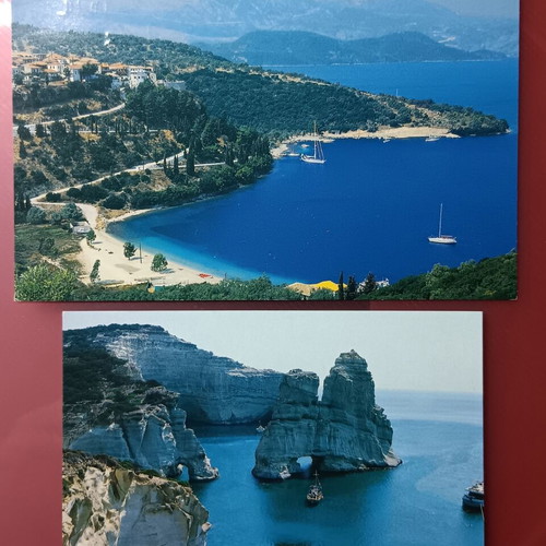Lot of used tourist postcards from Greece