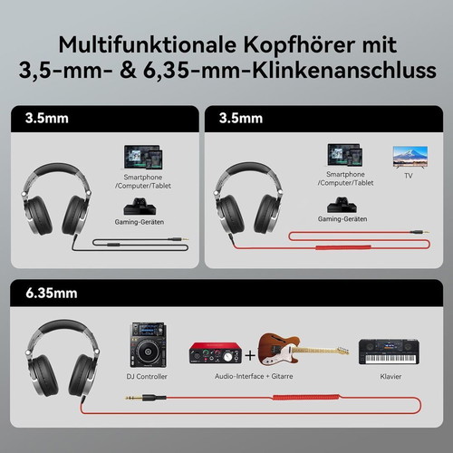 OneOdio Pro 10 Кабелни студийни слушалки Hi-Res DJ монитори