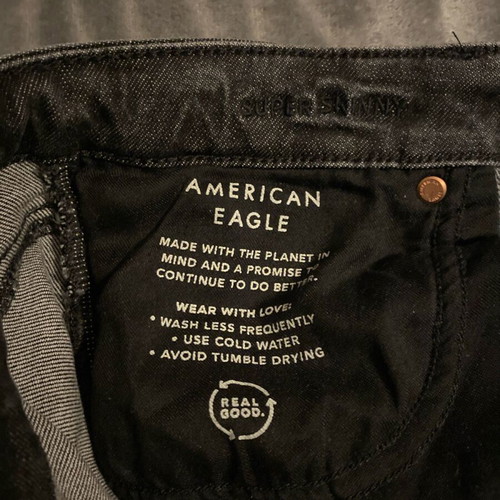 American Eagle Airflex men's black skinny jeans new 29x32