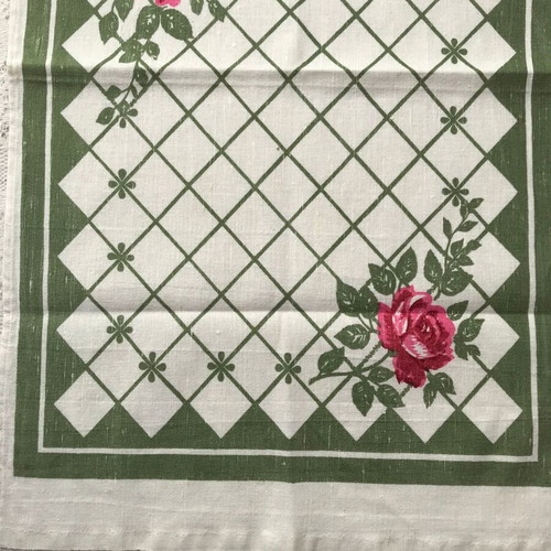 Set of 8 beige kitchen glass towels with roses new