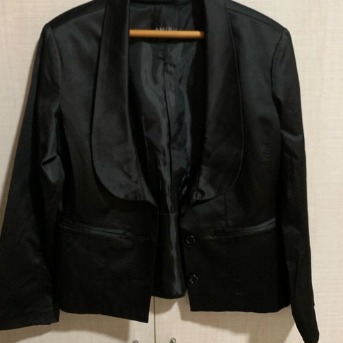 Amisu jacket size 42 like new, black satin fabric