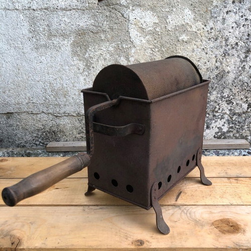 Metal manual coffee roaster used, functional