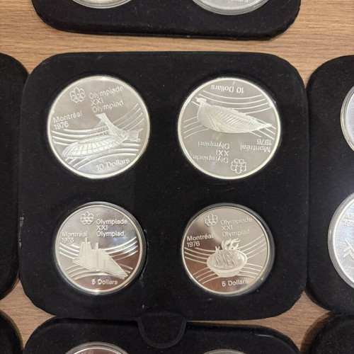 Complete Collection of 28 Silver Coins 925 Montreal 1976 Olympics New