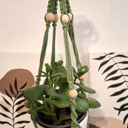 Handmade Macrame Plant Hanger for Pots up to 15 cm, 63 cm Long