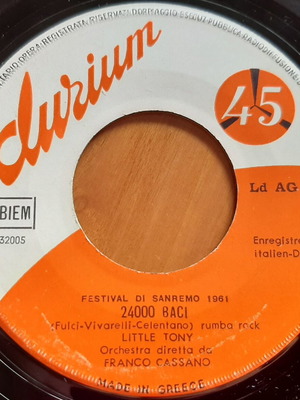 Little Tony 24000 Baci 7" single μεταχειρισμένο, αυθεντική ελληνική έκδοση
