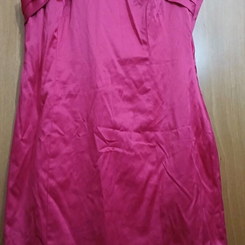 Assy Fashion midi satin dress pink like new, size L
