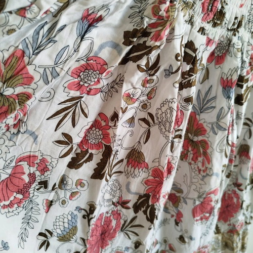 Handmade boho floral dress one size new, smocked bust
