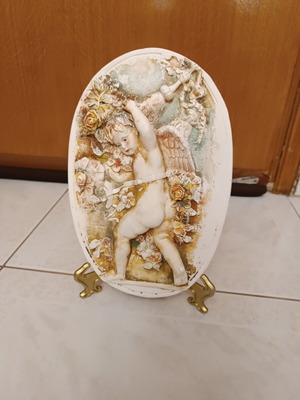 Clay decorative angels, set of 2, 50x20 cm