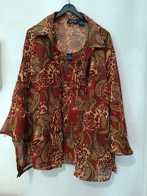 Mileage women's shirt and blouse set new, brown multicolor
