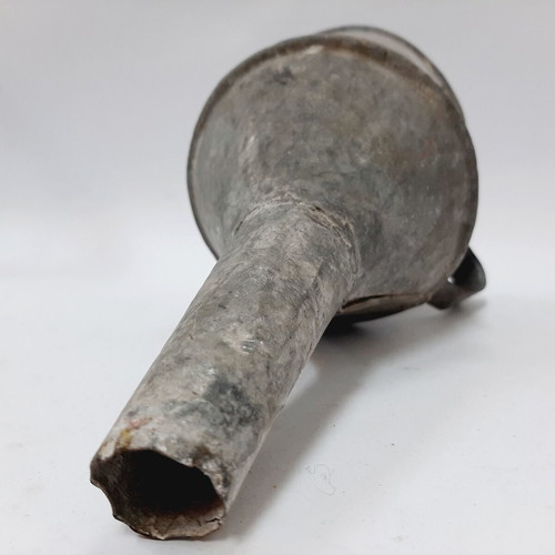 Vintage galvanized metal funnel 50s, Eastern Europe