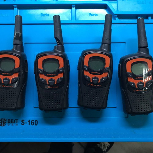 Midland M48 Plus walkie talkies used, set of 4 with 48 channels