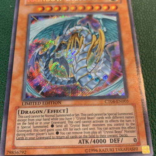 Rainbow Dragon CT04 Yu-Gi-Oh! card like new, vintage