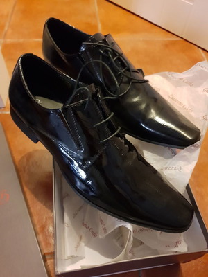 Giacomo Carlo Patent Leather Shoes Size 43 New Black