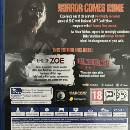 Resident Evil 7 Biohazard PS4 game