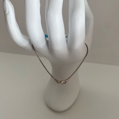 Silver 925 bracelet used with baby blue beads