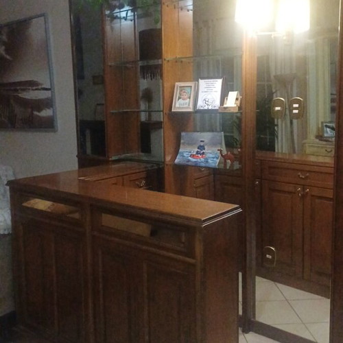 Bar furniture solid wood with built-in mirror like new