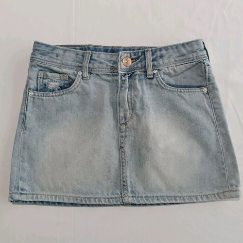 Mayoral kids set blouse with back transparency and H&M denim skirt 7-8 years like new