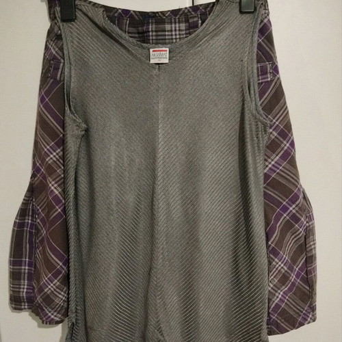 Cecil plaid skirt m/l used with gift gray-purple top