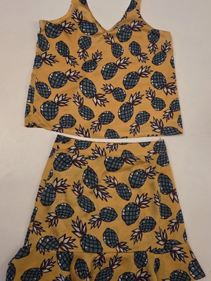 Glamorous Summer Co-Ord Set with Tropical Pineapple Print