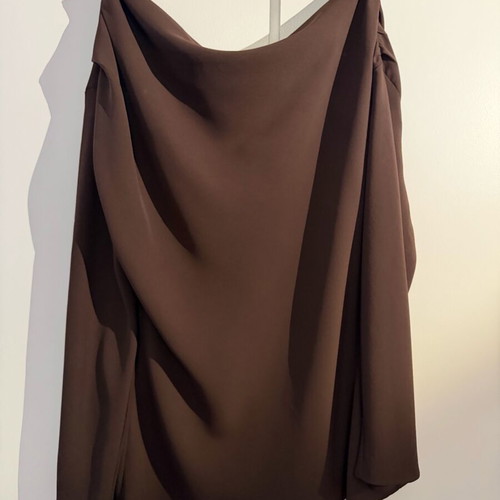 Mango brown one-shoulder blouse XL like new