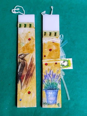Set of 2 luxury Easter candles in gift boxes with magnet new