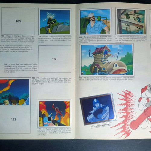 Transformers and Action Force Gi Joe sticker albums used, Panini