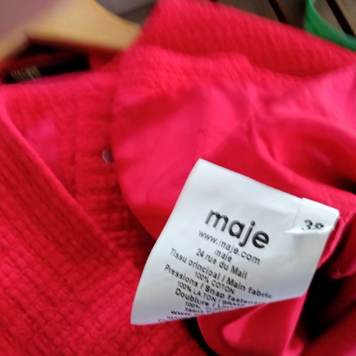 MAJE Paris tweed bouclé jacket coral - size FR38 or Medium