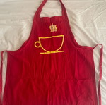 Kitchen apron used with worn logo