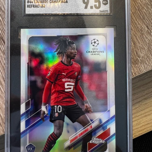 Eduardo Camavinga 2020-21 Topps Chrome UEFA #44 Refractor RC card like new