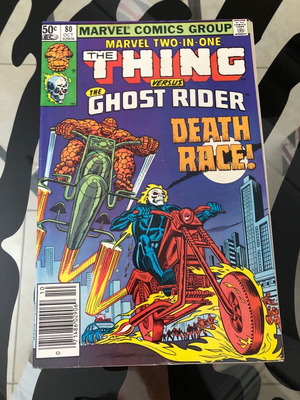 Marvel Two-in-One 80 Thing and Ghost Rider comic used, Copper Age