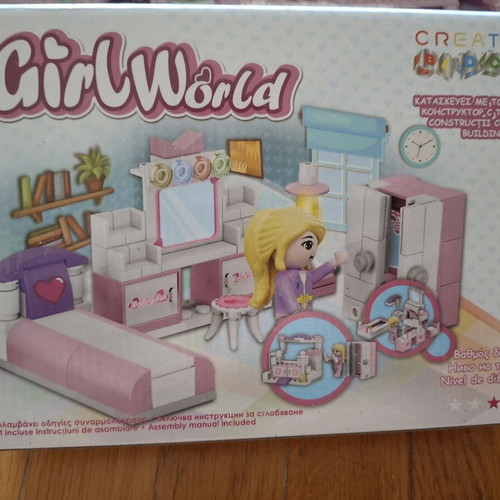 Children's toy set with LEGO and board games