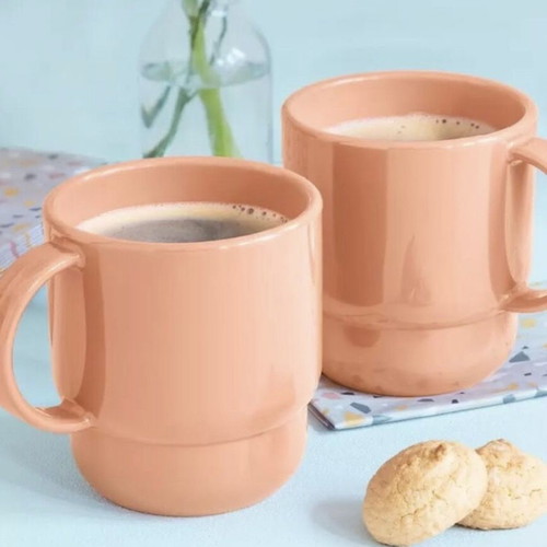 Tupperware Juicy Peach mugs set of 2, 250 ml, new
