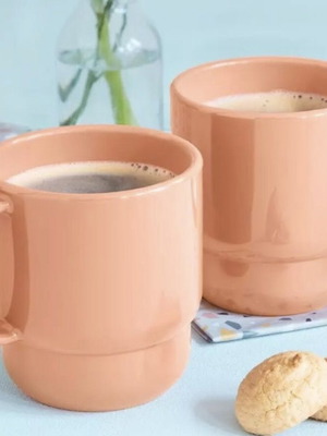 Tupperware Juicy Peach mugs set of 2, 250 ml, new