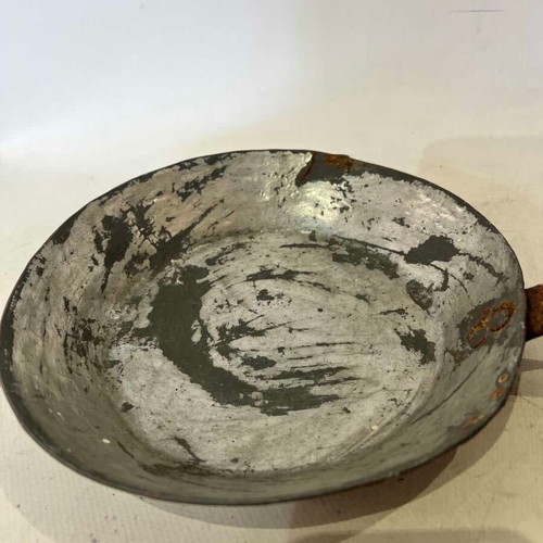 Vintage copper frying pan used, 1920s-1930s, 3x40