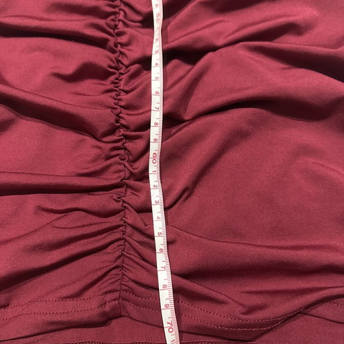 Shein Burgundy Mini Ruched Backless Dress, Size M
