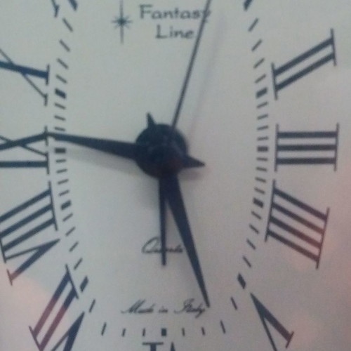 Silver 925 Italian table clock in crystal frame like new