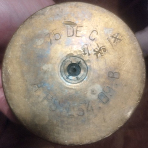 Bronze carved shell casing like new