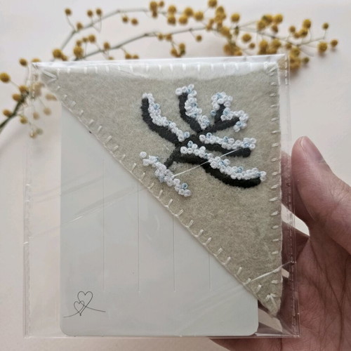 Handmade embroidered corner bookmark new