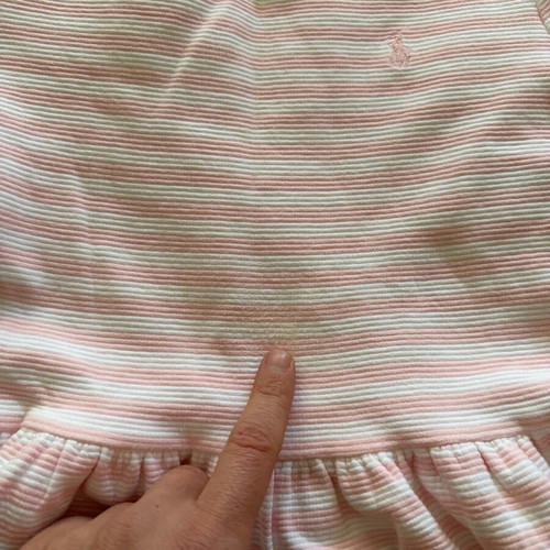 Polo Ralph Lauren girls dress used, size M, 8-10 years, striped white pink
