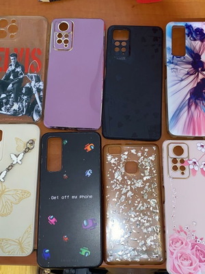 Set of various phone cases used