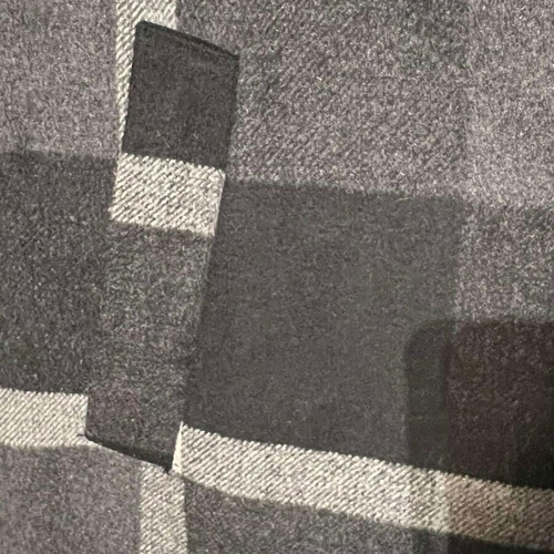 ZARA long wool plaid coat like new, black and charcoal, size S
