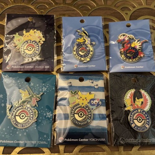 Pokemon Center Japan Exclusive Pins, set of 6