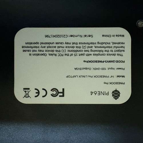Pinebook Pro 14” Linux Laptop used, screen replacement needed