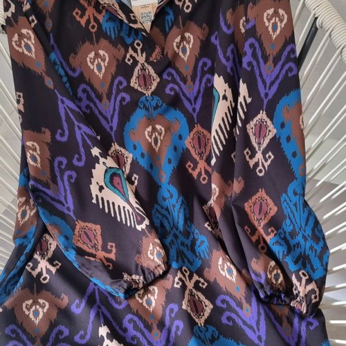 Wide satin blouse dress new, multicolor, Benissimo